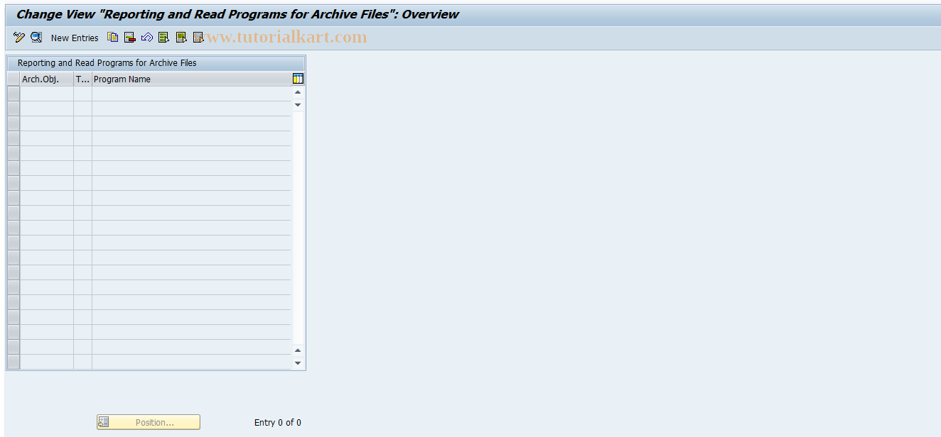 SAP TCode OK19 - RW/RP Reports Reconc. Ledger Archive