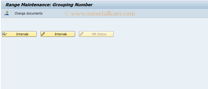 SAP TCode OK70 - Number Range Maintenance: EF_GROUPNB