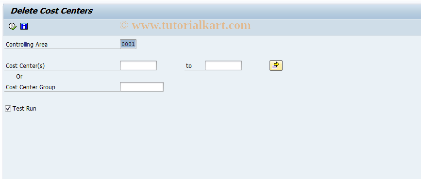 SAP TCode OKC4 - Delete Cost Centers