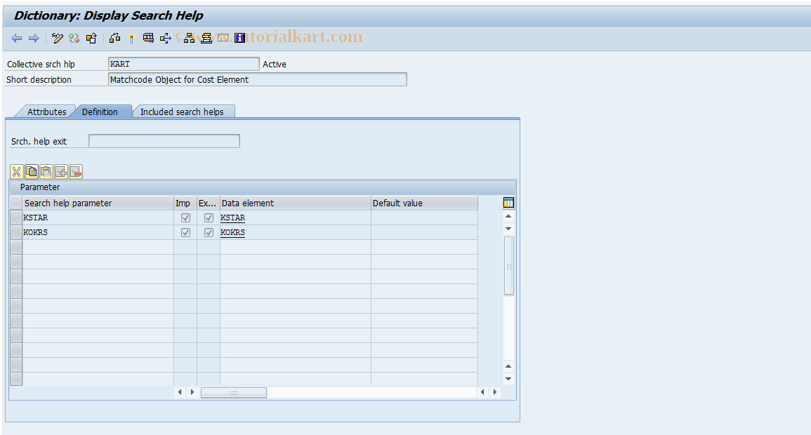 SAP TCode OKEC - Maintain Cost Element Matchcode IDs