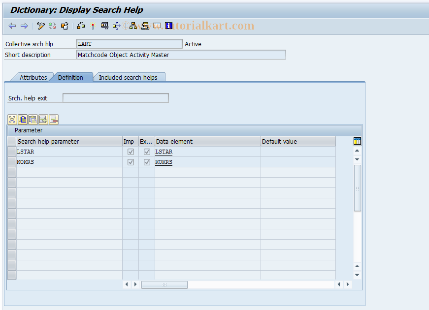 SAP TCode OKEF - Display Activity Type Matchcode IDs