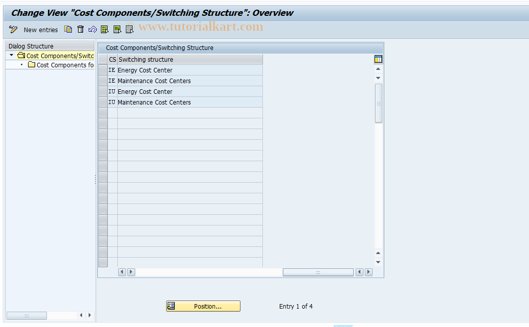 SAP TCode OKER - Define Component/Switching Structure