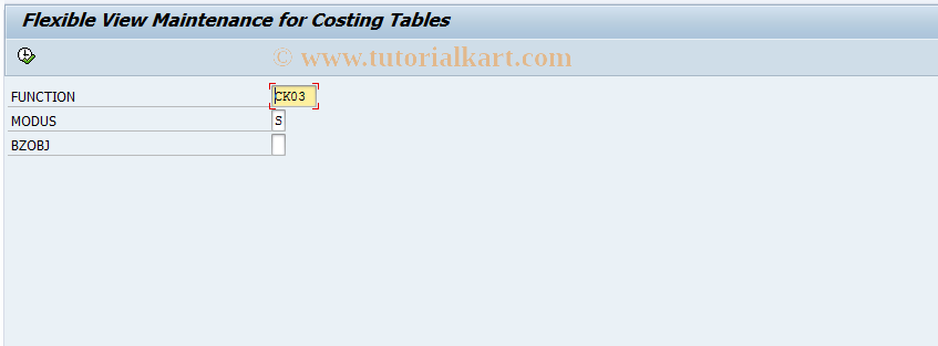 SAP TCode OKKK - Maintain Costing Tables