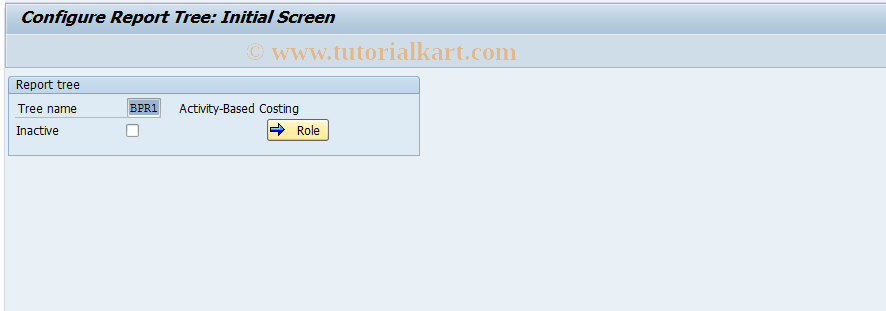 SAP TCode OKLB - Maintain ABC Report Tree