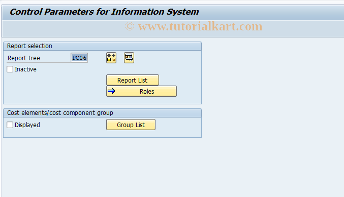 SAP TCode OKN2 - Control Info Sys Prod Cost by Order