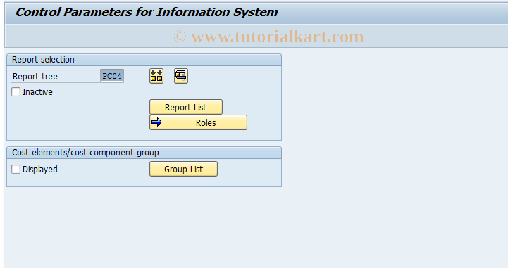 SAP TCode OKN3 - Control Info Sys Prod Cost Sales Ord