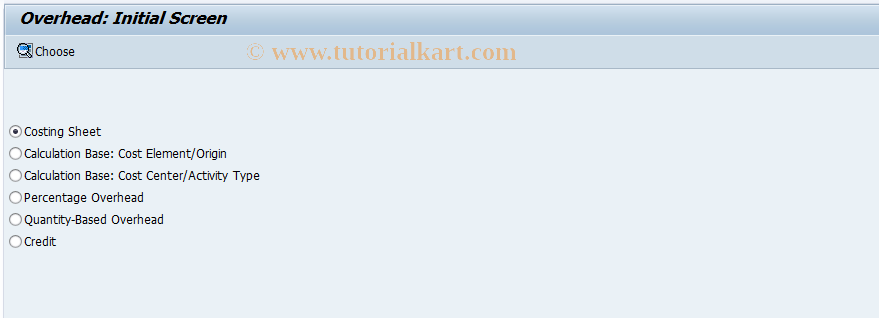 SAP TCode OKOZ - Maintain Overhead Tables
