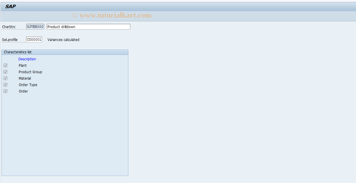 SAP TCode OKQ6 - Maintain Characteristic Structure