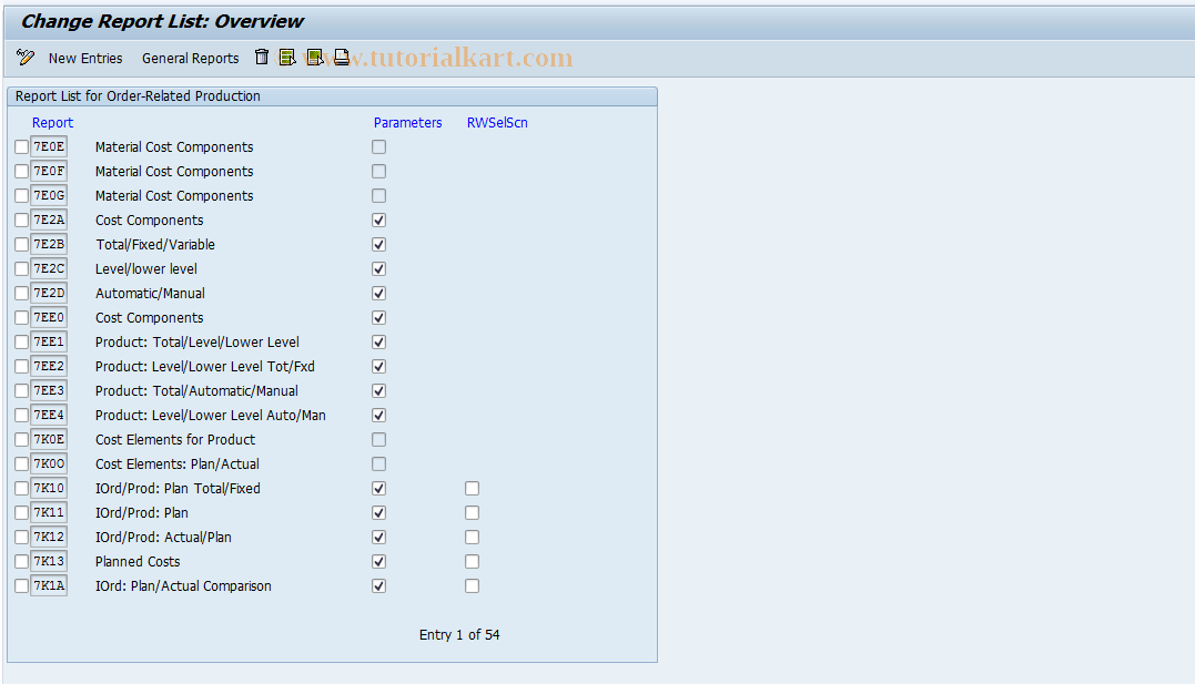 SAP TCode OKR2 - Report List for Repetitive Mfg SAP TCode OKR2 - Report List for Repetitive Mfg