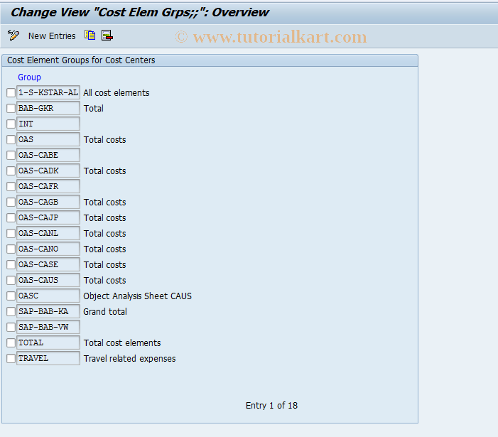 SAP TCode OKRS - Change Report Layouts for Cost Ctrs