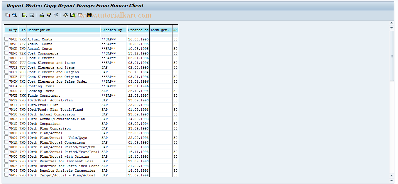 SAP TCode OKSD - Import Reports for Make-to-Order