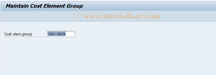 SAP TCode OKSU - Maintain Cost Element Group