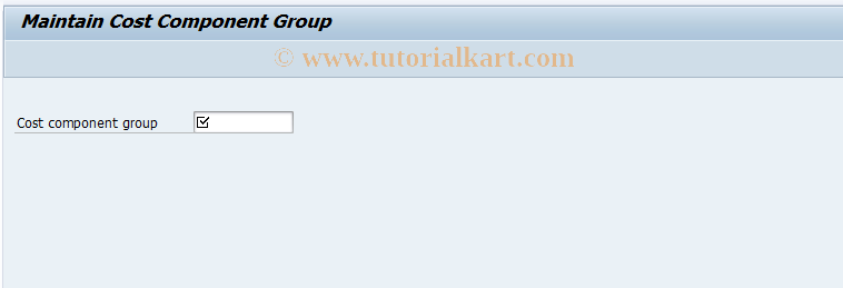 SAP TCode OKSV - Maintain Cost Component Structure