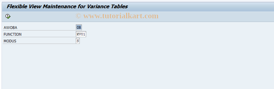 SAP TCode OKVK - Maintain Variance Tables