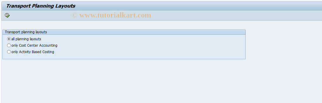 SAP TCode OKWT - Transport Planning Layouts