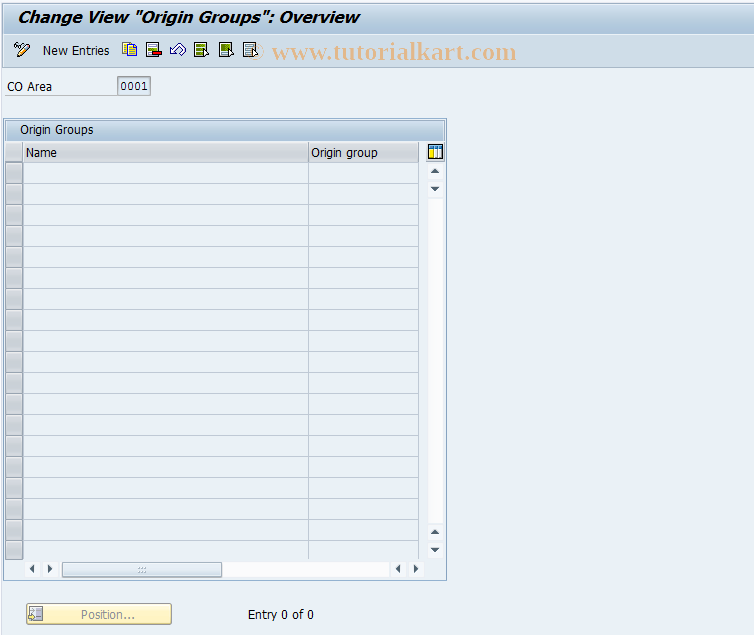 SAP TCode OKZ1 - Costing Origins