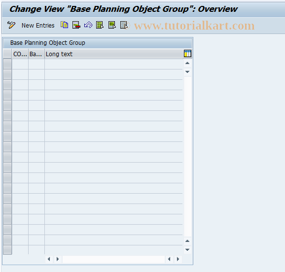 SAP TCode OKZA - Base Planning Object Group