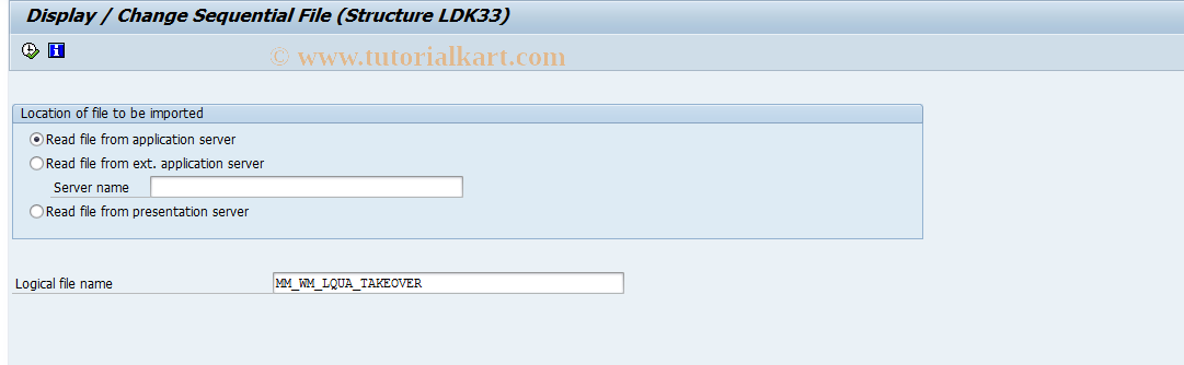 SAP TCode OL03 - Display / change LDK33 (stock)