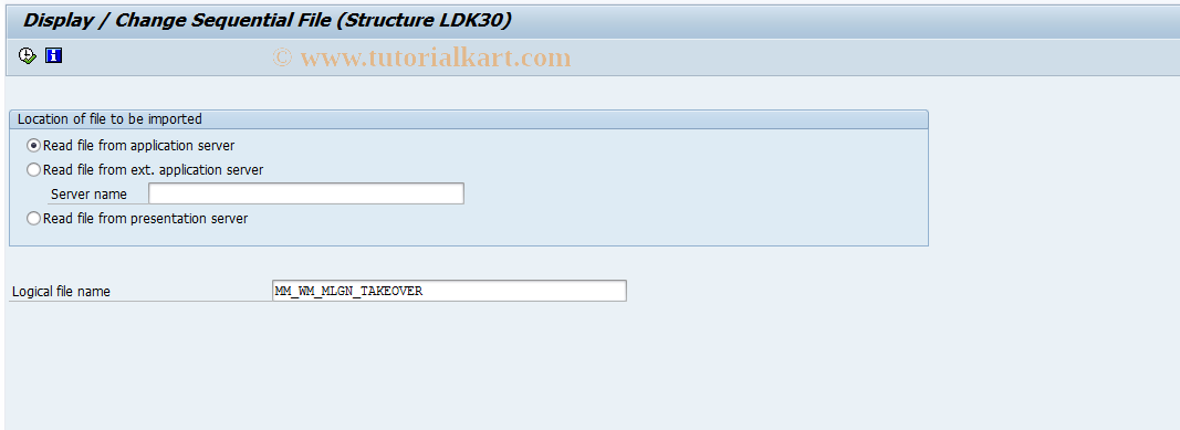 SAP TCode OL05 - Display / change LDK30 (mat.whse)