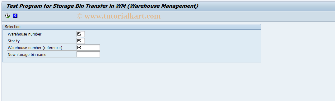 SAP TCode OL10 - Test storage bin data transfer