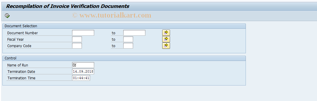 SAP TCode OLI6BW - Recompilation Appl. 06 (Invoice  Ver.)