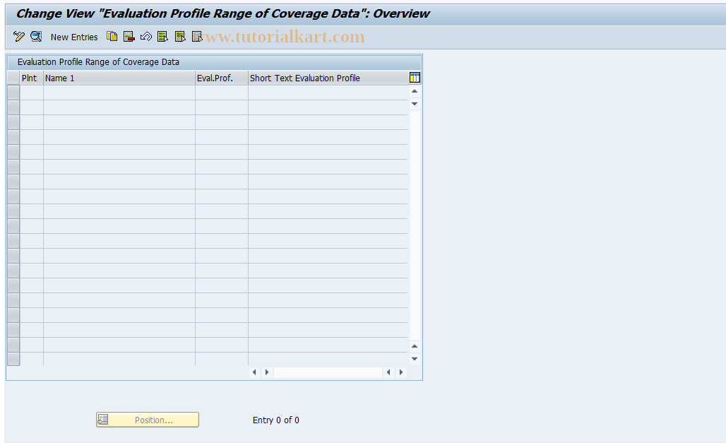 SAP TCode OM0O - Evaln Profile Ranges of Coverage