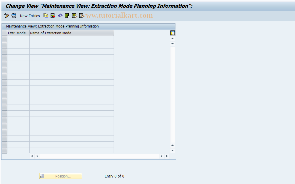 SAP TCode OM0P - Define Extraction Mode