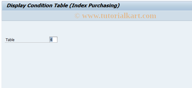 SAP TCode OMA8 - Condition table: Change Index