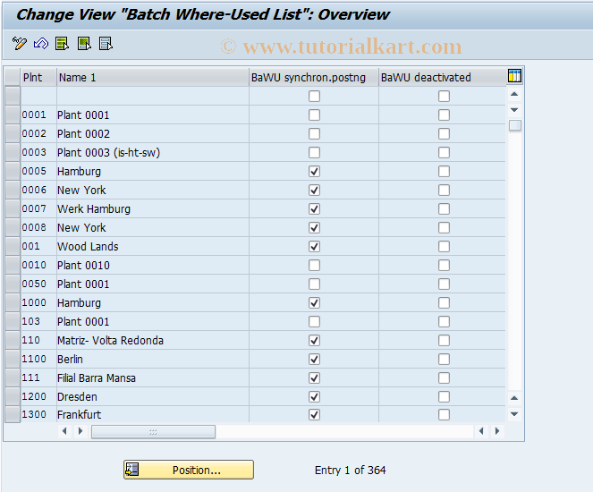 SAP TCode OMBB - Batch Where-Used List