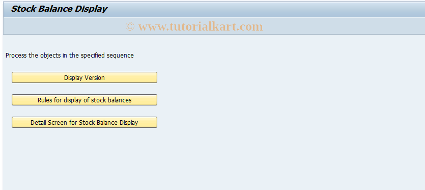 SAP TCode OMBG - Set Stock Balance Display