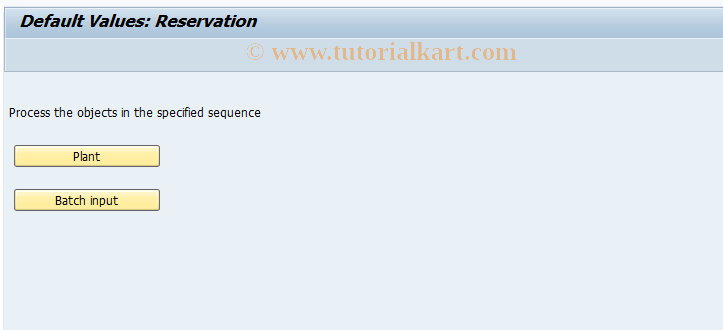 SAP TCode OMBN - Defaults for Reservation