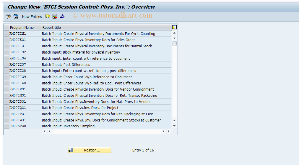 SAP TCode OMBV - Control BTCI Sessions for Phys. Invoice 