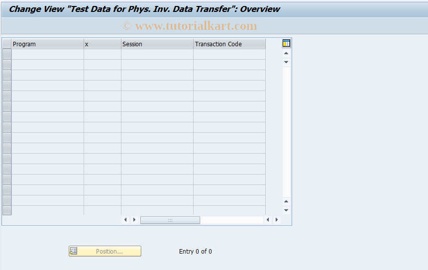 SAP TCode OMC6 - Test Data Transfer: Phys. Inventory