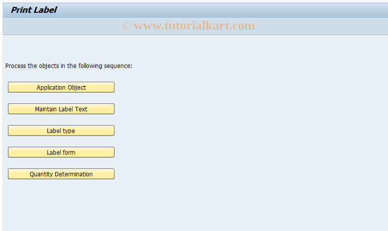 SAP TCode OMCF - Print Label