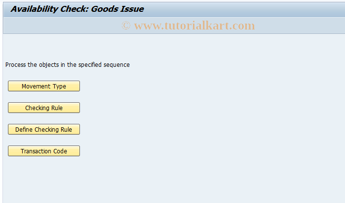 SAP TCode OMCP - Dynamic Availability Check: GI