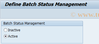 SAP TCode OMCS - Activate Batch Status Management