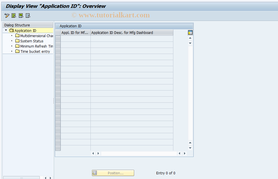 SAP TCode OMDB01 - Create application ID