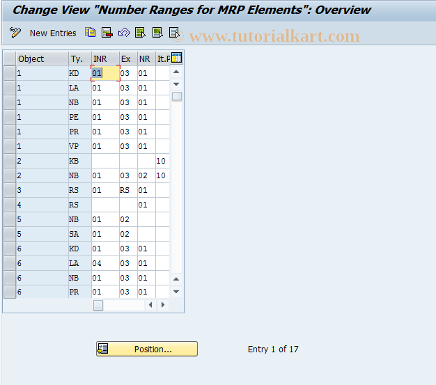 SAP TCode OMDH - C RM-MAT MD Plnned Order Types T460D