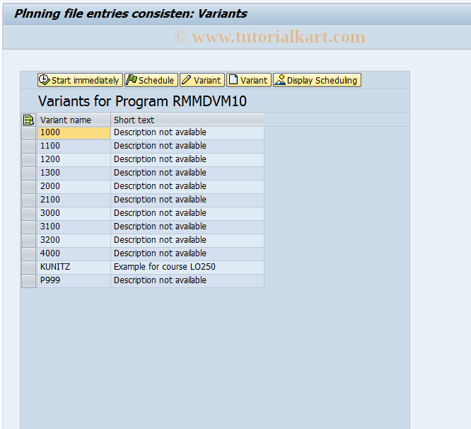 SAP TCode OMDP - Check Consistency for Planning File