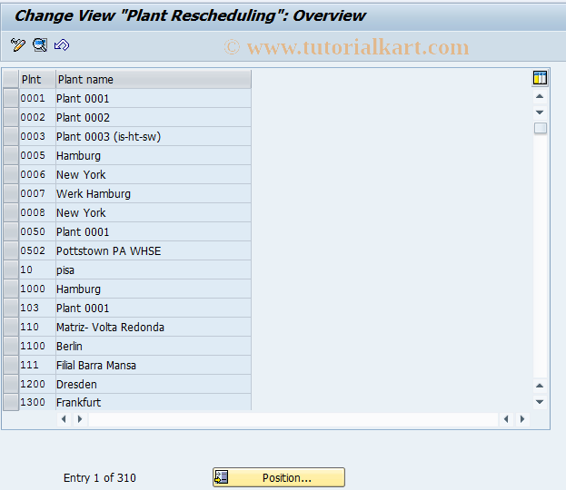 SAP TCode OMDW - C MD Rescheduling