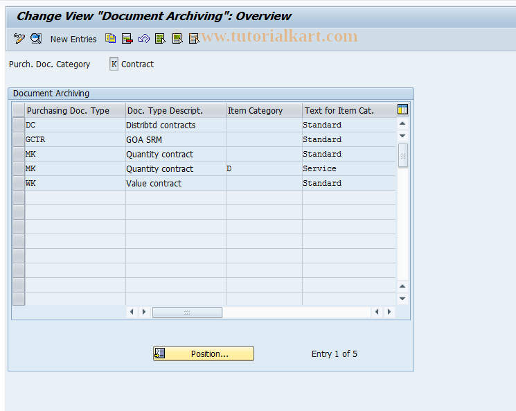 SAP TCode OMEZ - C MM-PUR  Reorganization  Contract Time