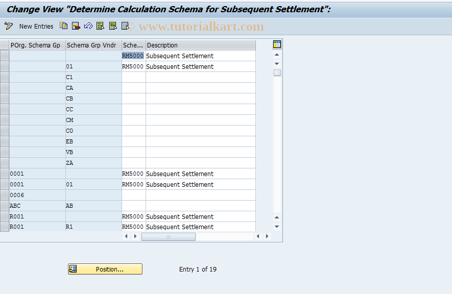 SAP TCode OMFH - C MM-PUR Find Calc. Schema - Rebate