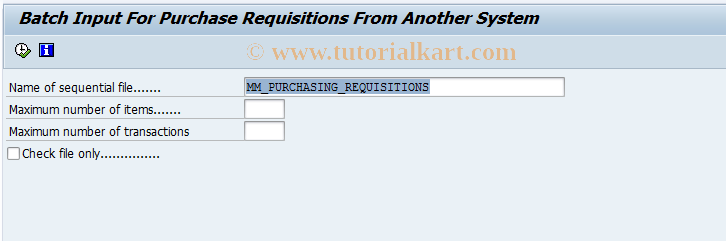 SAP TCode OMHK - Batch Input, Purchase Requisitions