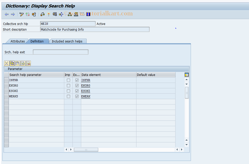 SAP TCode OMHL - C MM-PUR Matchcode Info Record