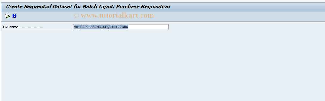 SAP TCode OMHV - Example File, Batch Input Requisn.