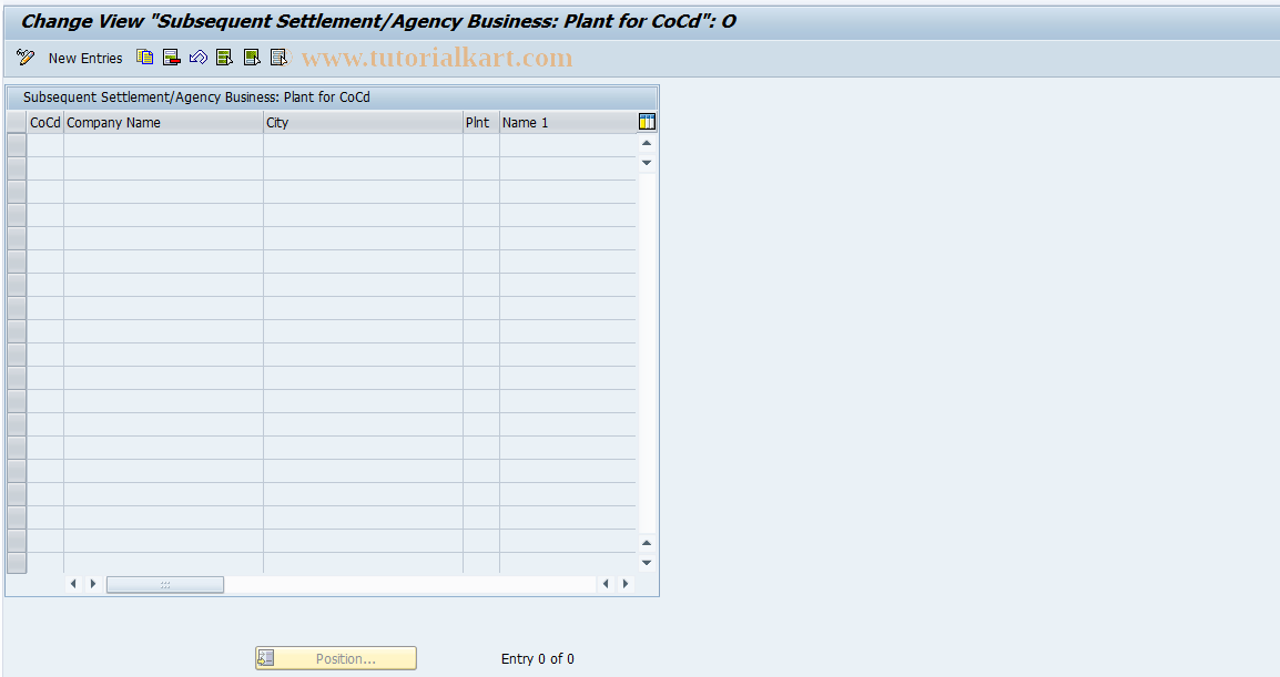 SAP TCode OMHX - Plant for company code (sbq. sttlmt)