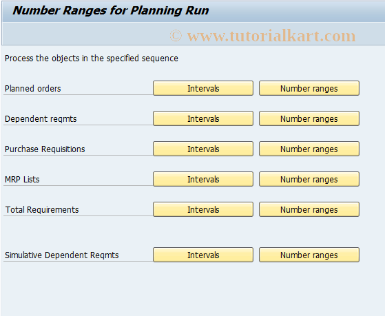 SAP TCode OMI2 - C MM-MRP Number Ranges: Mat. plg.