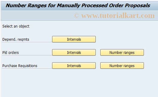 SAP TCode OMI3 - C MM-MRP Number Ranges for Pld Ords