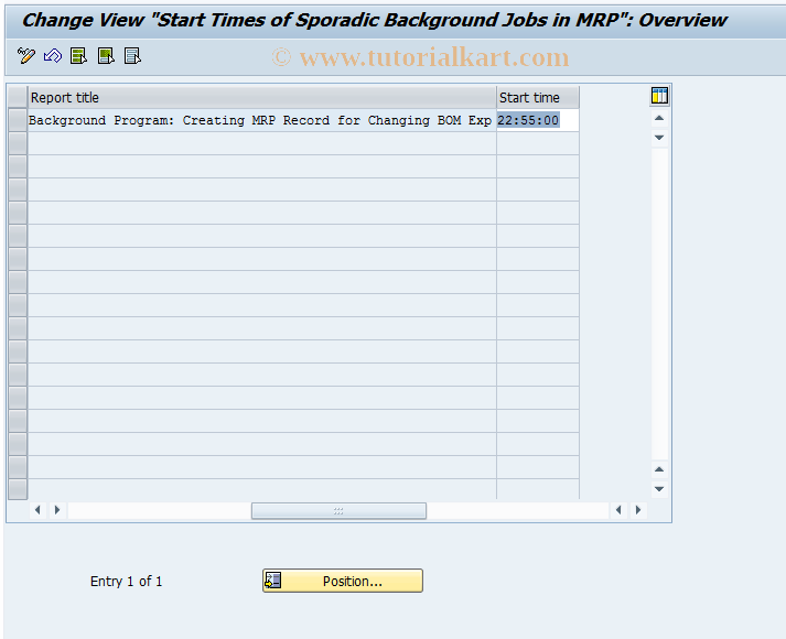 SAP TCode OMIB - C MRP Start Times - Background Jobs
