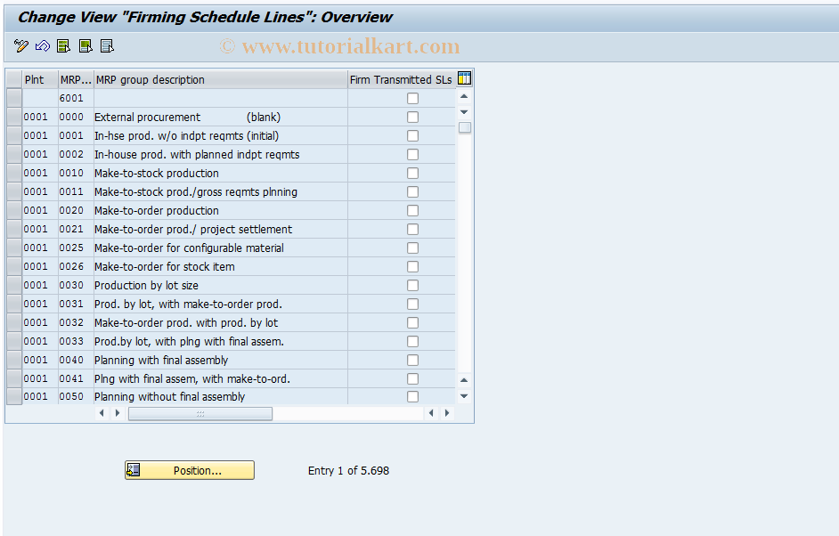 SAP TCode OMIN - Firming Scheduling Agreements